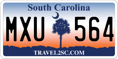 SC license plate MXU564