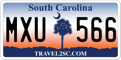 SC license plate MXU566