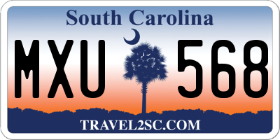 SC license plate MXU568