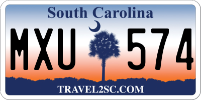 SC license plate MXU574
