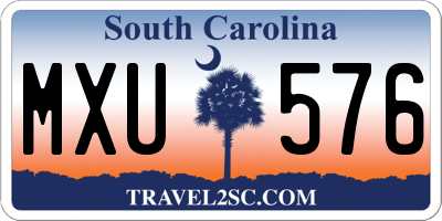 SC license plate MXU576