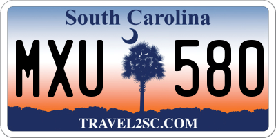 SC license plate MXU580