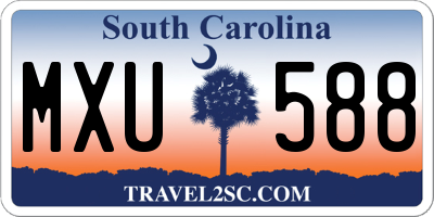 SC license plate MXU588