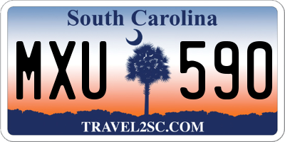 SC license plate MXU590