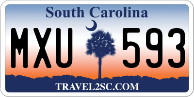 SC license plate MXU593