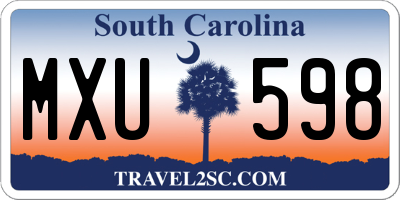 SC license plate MXU598