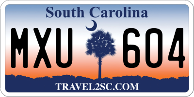 SC license plate MXU604