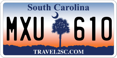 SC license plate MXU610