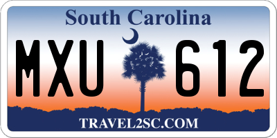 SC license plate MXU612