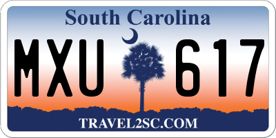 SC license plate MXU617