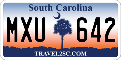 SC license plate MXU642