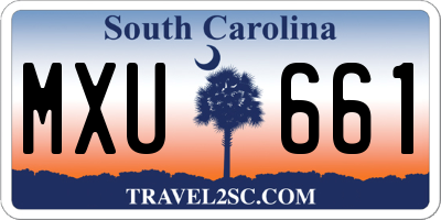 SC license plate MXU661