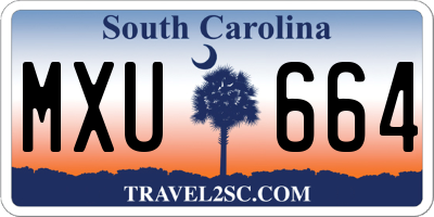 SC license plate MXU664