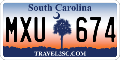 SC license plate MXU674