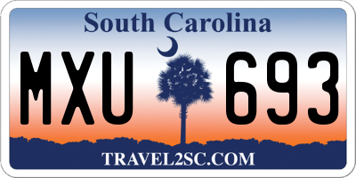 SC license plate MXU693