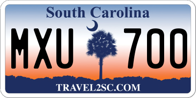 SC license plate MXU700