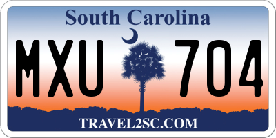 SC license plate MXU704