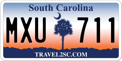 SC license plate MXU711
