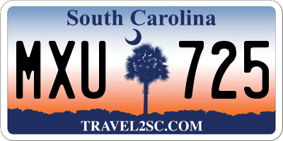SC license plate MXU725