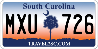 SC license plate MXU726