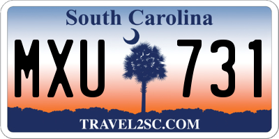 SC license plate MXU731
