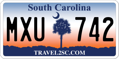 SC license plate MXU742