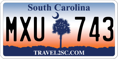 SC license plate MXU743