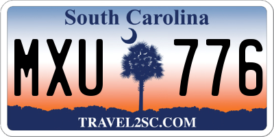 SC license plate MXU776