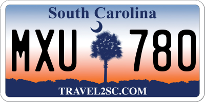 SC license plate MXU780