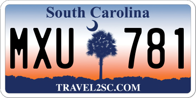 SC license plate MXU781