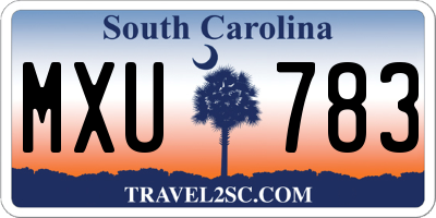 SC license plate MXU783