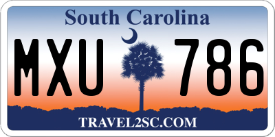 SC license plate MXU786