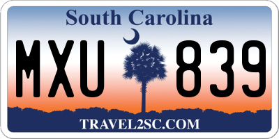 SC license plate MXU839