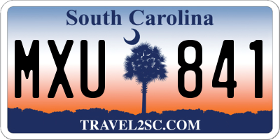 SC license plate MXU841