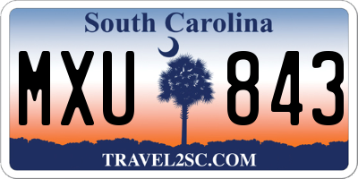 SC license plate MXU843