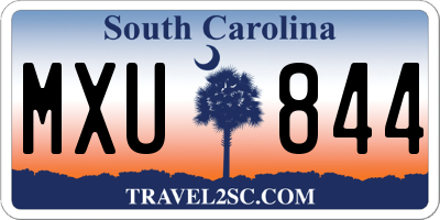 SC license plate MXU844