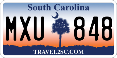 SC license plate MXU848