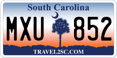 SC license plate MXU852