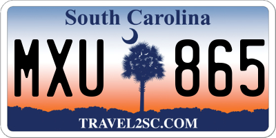SC license plate MXU865