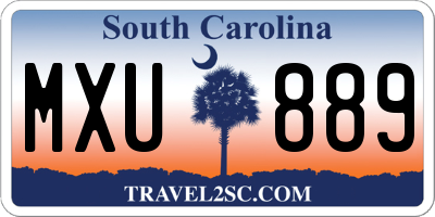 SC license plate MXU889