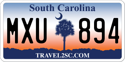 SC license plate MXU894