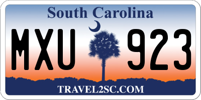 SC license plate MXU923