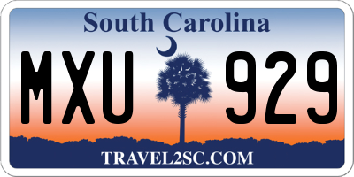 SC license plate MXU929