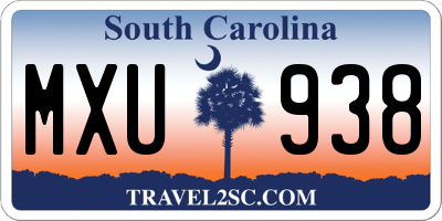 SC license plate MXU938