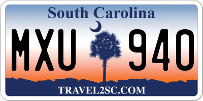 SC license plate MXU940