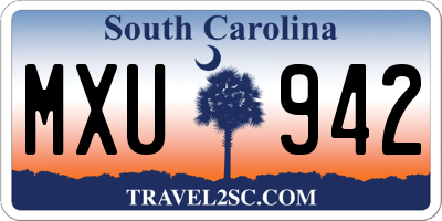 SC license plate MXU942