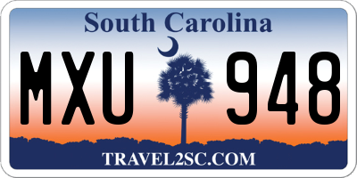 SC license plate MXU948