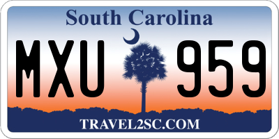 SC license plate MXU959
