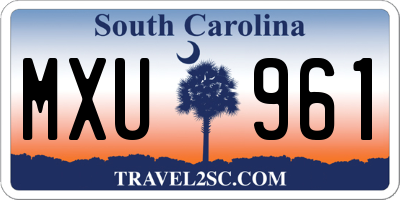 SC license plate MXU961