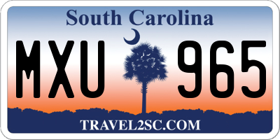 SC license plate MXU965